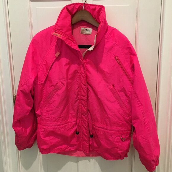 Vintage Obermeyer Sport Jacket Size Ladies 12 HOT NEON PINK - Picture 1 of 11
